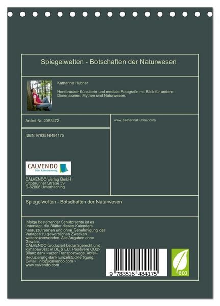 Produktbild: Spiegelwelten - Botschaften der Naturwesen (Tischkalender 2026 DIN A5 hoch), CALVENDO Monatskalender