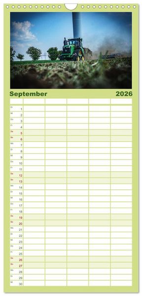 Produktbild: Familienplaner 2026 - Moderne Landtechnik mit 5 Spalten (Wandkalender, 21 x 45 cm) CALVENDO