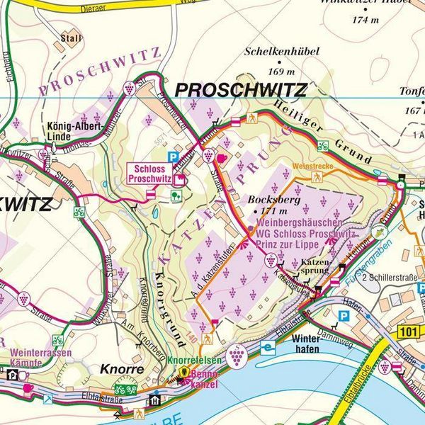 Produktbild: Mei&szlig;ner Weinland zwischen Diesbar-Seu&szlig;litz und Spaargebirge 1 : 15 000