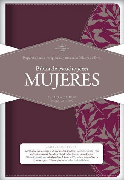 Produktbild: Rvr 1960 Biblia de Estudio Para Mujeres, Vino Tinto/Fucsia S&iacute;mil Piel