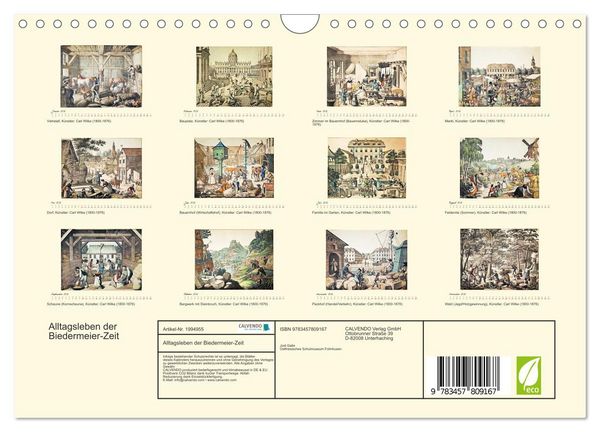 Produktbild: Alltagsleben der Biedermeier-Zeit (Wandkalender 2026 DIN A4 quer), CALVENDO Monatskalender