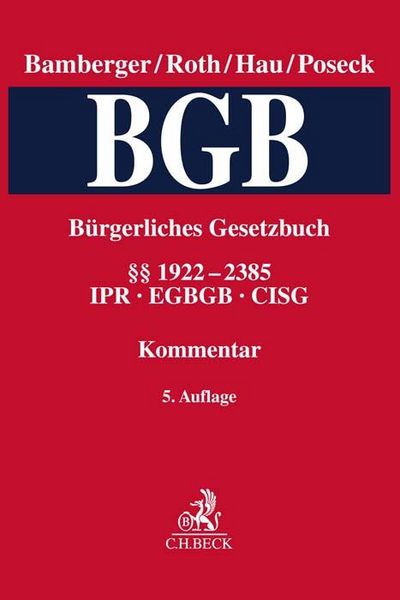 Produktbild: B&uuml;rgerliches Gesetzbuch Band 5: &sect;&sect; 1922-2385, CISG, IPR, EGBGB