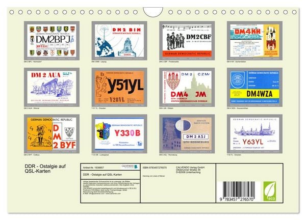 Produktbild: DDR - Ostalgie auf QSL-Karten (Wandkalender 2026 DIN A4 quer), CALVENDO Monatskalender