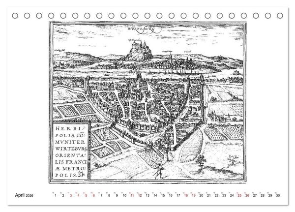 Produktbild: W&uuml;rzburg in alten Bildern (Tischkalender 2026 DIN A5 quer), CALVENDO Monatskalender