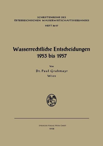 Produktbild: Wasserrechtliche Entscheidungen 1953 bis 1957