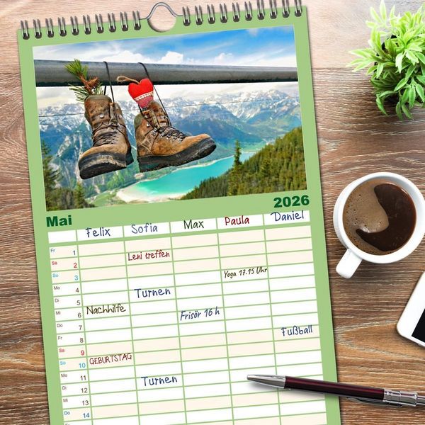 Produktbild: Familienplaner 2026 - Und ewig lockt der Achensee - Tirol mit 5 Spalten (Wandkalender, 21 x 45 cm) CALVENDO