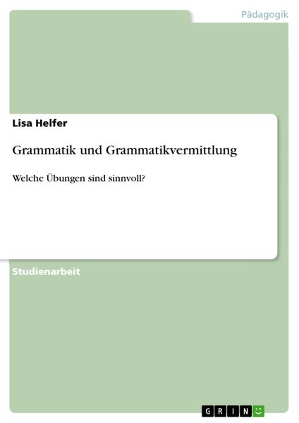 Produktbild: Grammatik und Grammatikvermittlung