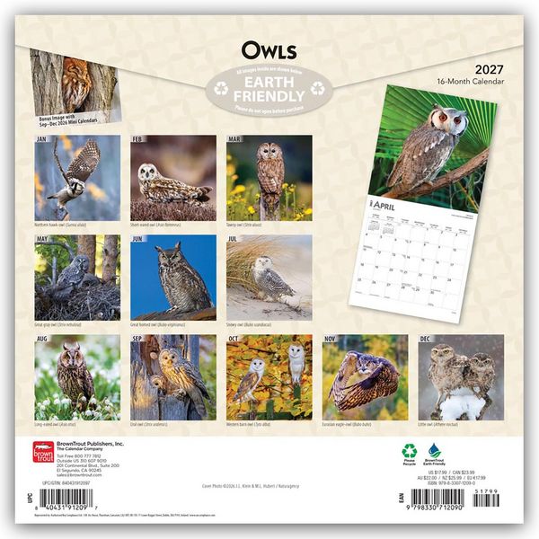 Produktbild: Owls &ndash; Eulen 2027 &ndash; 16-Monatskalender