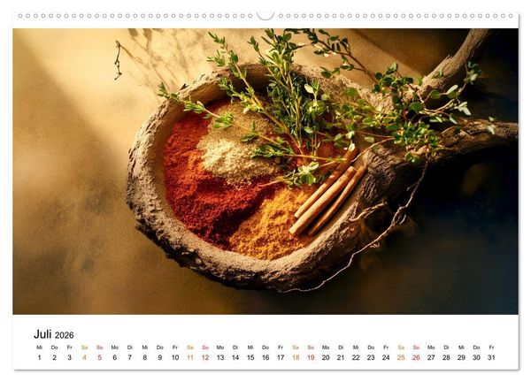 Produktbild: K&uuml;chenkalender Gew&uuml;rzwelt (hochwertiger Premium Wandkalender 2026 DIN A2 quer), Kunstdruck in Hochglanz