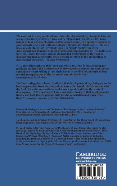 Produktbild: Issues in the Developmental Approach to Mental Retardation