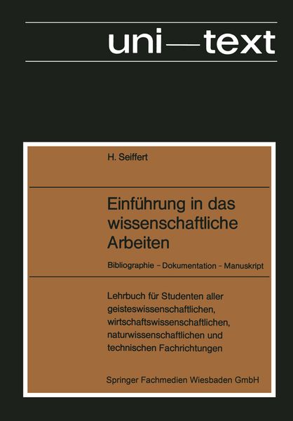 Produktbild: Einf&uuml;hrung in das wissenschaftliche Arbeiten