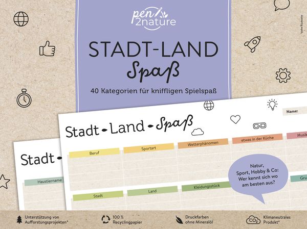 Produktbild: Stadt-Land-Spa&szlig; &bull; 40 Kategorien f&uuml;r kniffligen Spielspa&szlig;