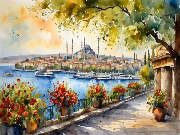 Produktbild: CALVENDO Puzzle Istanbul am Bosporus | 1000 Teile Lege-Gr&ouml;&szlig;e 64x48cm Foto-Puzzle f&uuml;r gl&uuml;ckliche Stunden