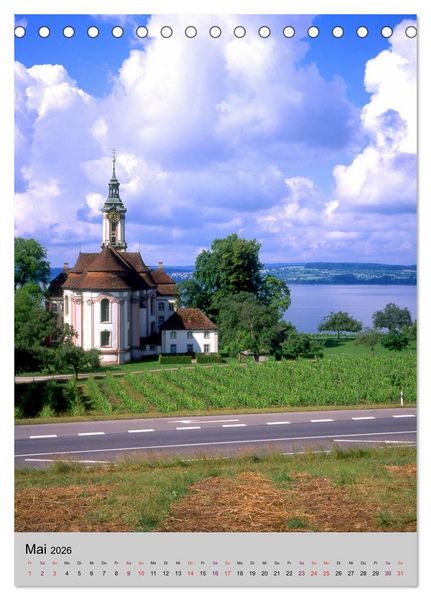Produktbild: Der Bodensee mit seinen Sehensw&uuml;rdigkeiten (Tischkalender 2026 DIN A5 hoch), CALVENDO Monatskalender