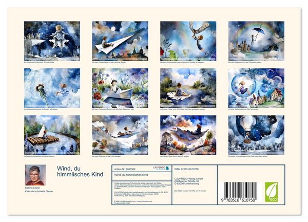 Produktbild: Wind, du himmlisches Kind (Wandkalender 2026 DIN A4 quer), CALVENDO Monatskalender