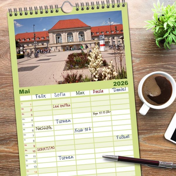 Produktbild: Familienplaner 2026 - Th&uuml;ringen - Weimar mit 5 Spalten (Wandkalender, 21 x 45 cm) CALVENDO