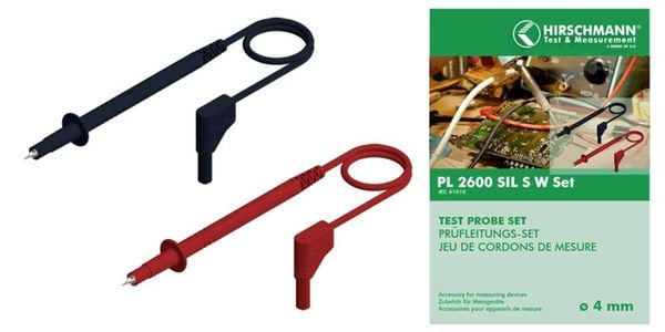 Hirschmann Test & Measurement PL 2600 SIL S W SET Sicherheits-Messleitungs-Set 4 mm-Stecker 4 mm-Stecker 1.00 m Rot, Schwarz 1 St.