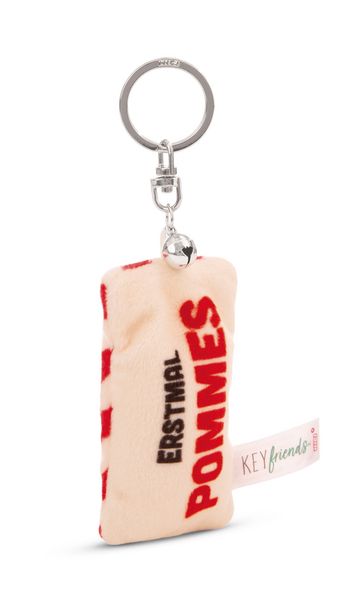 Produktbild: Schl&uuml;sselanh&auml;nger Mini Pl&uuml;schkissen Erstmal Pommes m. Gl&ouml;ckchen