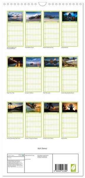 Produktbild: Familienplaner 2026 - Koh Samui mit 5 Spalten (Wandkalender, 21 x 45 cm) CALVENDO