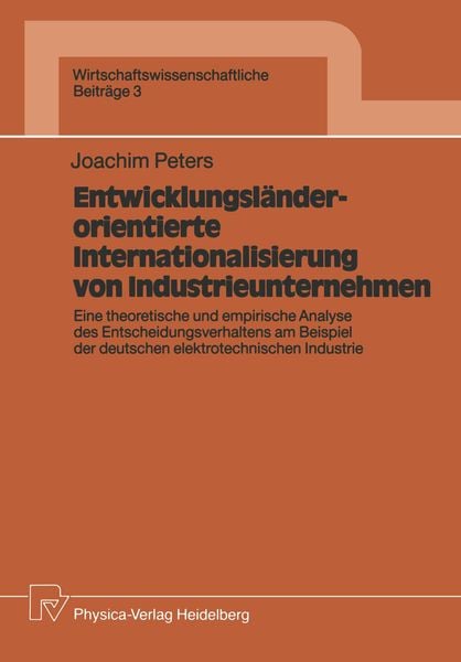 Produktbild: Entwicklungsl&auml;nderorientierte Internationalisierung von Industrieunternehmen
