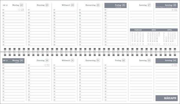 Produktbild: times&more Gr&uuml;n Wochenquerplaner 2027