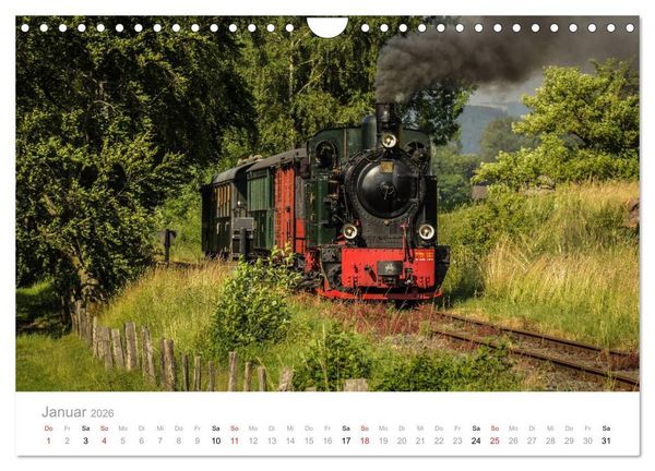 Produktbild: Schmalspurbahn Dampflok Bieberlies (Wandkalender 2026 DIN A4 quer), CALVENDO Monatskalender