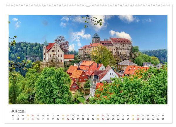Produktbild: Sachsen - Land zwischen Elbe und Erzgebirge (hochwertiger Premium Wandkalender 2026 DIN A2 quer), Kunstdruck in Hochglanz
