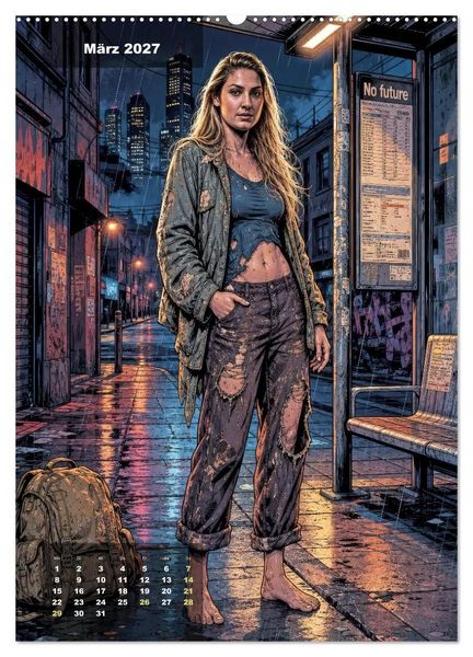 Produktbild: No Future: Dystopische Street-Art Graphic Novel (Wandkalender 2027 DIN A2 hoch), CALVENDO Monatskalender