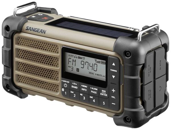 Produktbild: Sangean MMR-99 FM Desert Outdoorradio UKW Notfallradio, Bluetooth&reg; Solarpanel, spritzwassergesch&uuml;tzt, staubdicht, Taschenlampe Braun