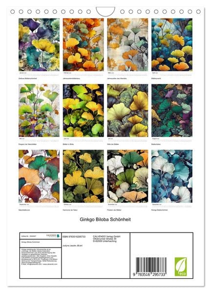 Produktbild: Ginkgo Biloba Sch&ouml;nheit (Wandkalender 2026 DIN A4 hoch), CALVENDO Monatskalender