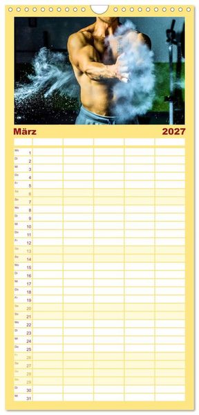 Produktbild: Familienplaner 2027 - Kraftsport mit 5 Spalten (Wandkalender, 21 x 45 cm) CALVENDO
