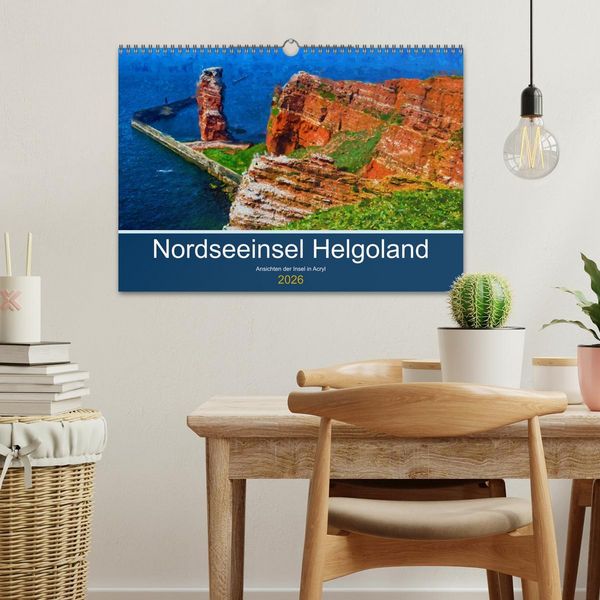 Produktbild: Nordseeinsel Helgoland - Ansichten der Insel in Acryl (Wandkalender 2026 DIN A3 quer), CALVENDO Monatskalender