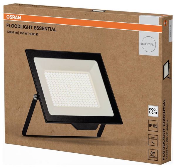 Produktbild: OSRAM HOMELIGHTING Floodlight Essential 150W 4000K 4099854429651 LED-Au&szlig;enstrahler 150.00 W Leuchtfarben: Kaltwei&szlig;