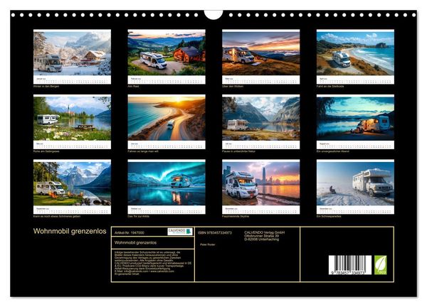 Produktbild: Wohnmobil grenzenlos (Wandkalender 2026 DIN A3 quer), CALVENDO Monatskalender
