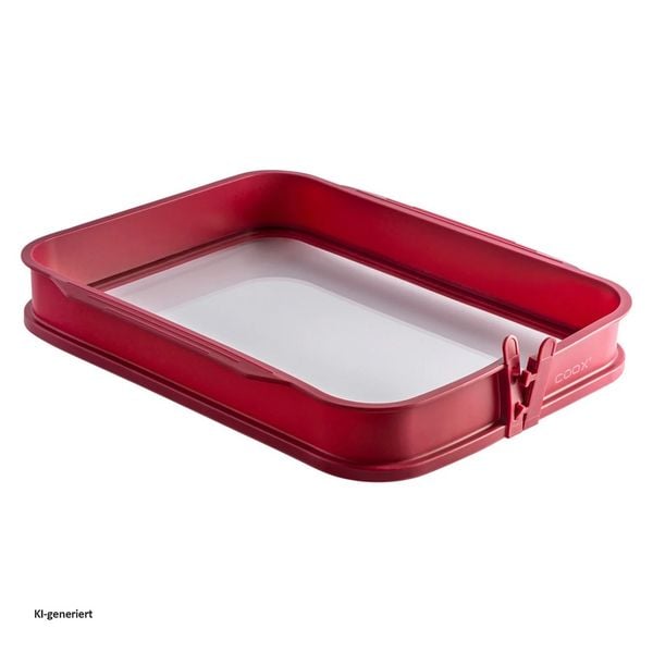 Produktbild: Coox Auflaufform gro&szlig; mit Glas-Servierplatte Silikon Backform f&uuml;r Aufl&auml;ufe und Kuchen