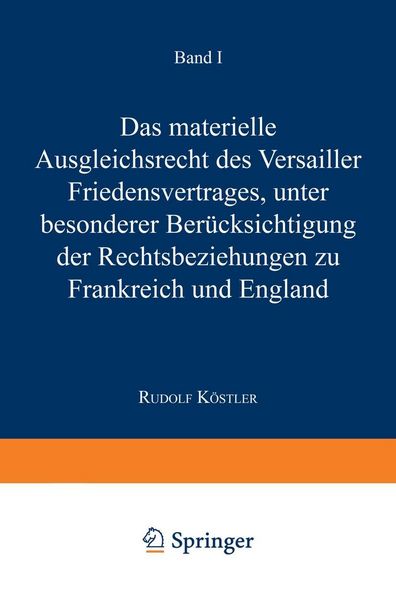 Produktbild: Das Materielle Ausgleichsrecht des Versailler Friedensvertrages