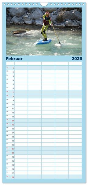 Produktbild: Familienplaner 2026 - Wildwasser Stand up mit 5 Spalten (Wandkalender, 21 x 45 cm) CALVENDO