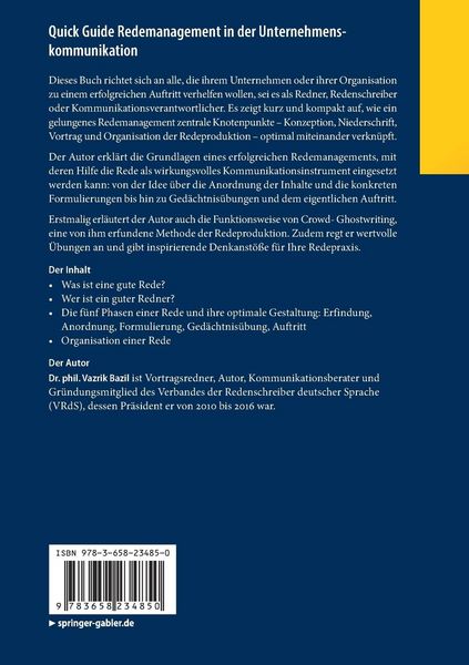 Produktbild: Quick Guide Redemanagement in der Unternehmenskommunikation