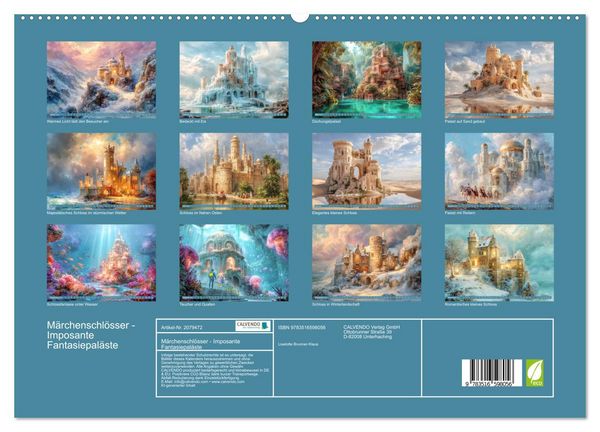 Produktbild: M&auml;rchenschl&ouml;sser - Imposante Fantasiepal&auml;ste (hochwertiger Premium Wandkalender 2026 DIN A2 quer), Kunstdruck in Hochglanz