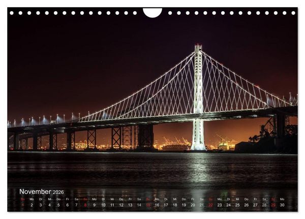Produktbild: San Francisco Impressionen Tag und Nacht (Wandkalender 2026 DIN A4 quer), CALVENDO Monatskalender
