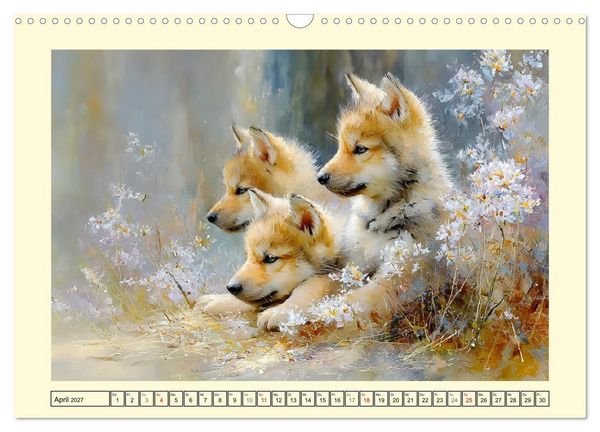 Produktbild: Waldseelen. Verspielte W&ouml;lfe im Licht der Natur (Wandkalender 2027 DIN A3 quer), CALVENDO Monatskalender