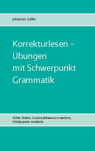 Produktbild: Korrekturlesen - &Uuml;bungen mit Schwerpunkt Grammatik
