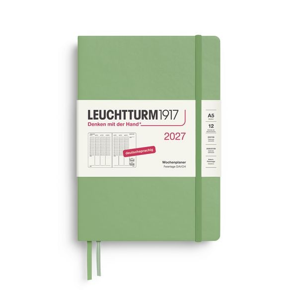 Produktbild: Wochenplaner Medium (A5) 2027, Salbei, Deutsch