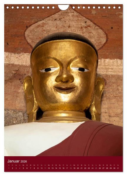 Produktbild: MYANMAR SPIRITUELL 2026 (Wandkalender 2026 DIN A4 hoch), CALVENDO Monatskalender