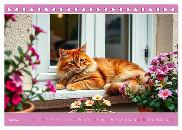Produktbild: Maine Coon - Intelligent und verspielt (Tischkalender 2026 DIN A5 quer), CALVENDO Monatskalender