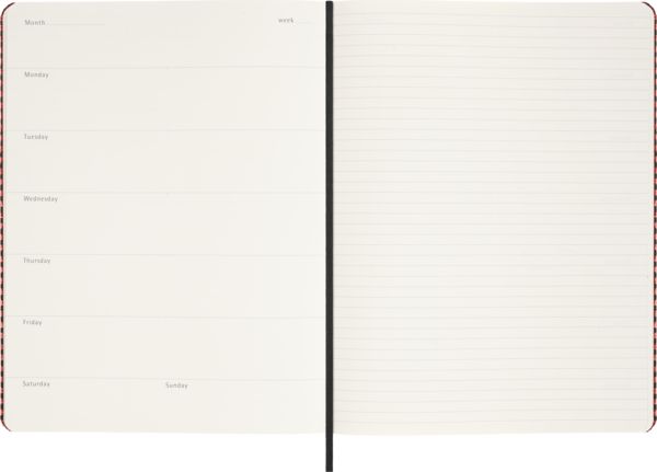 Produktbild: Moleskine Shine Sammler undat. Wochenkal. rot m. F&uuml;llfederh