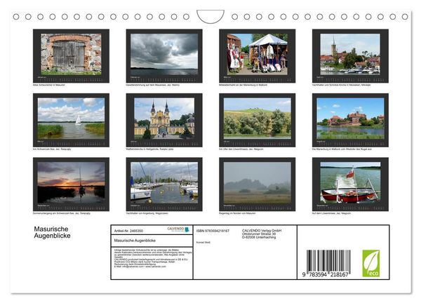 Produktbild: Masurische Augenblicke (Wandkalender 2027 DIN A4 quer), CALVENDO Monatskalender