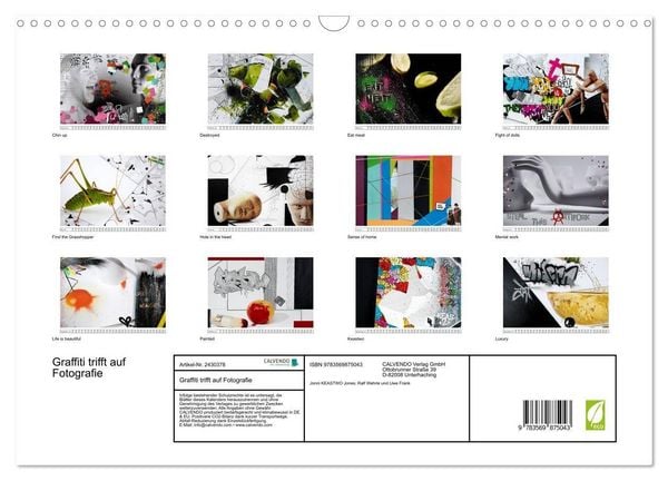 Produktbild: Graffiti trifft auf Fotografie (Wandkalender 2027 DIN A3 quer), CALVENDO Monatskalender