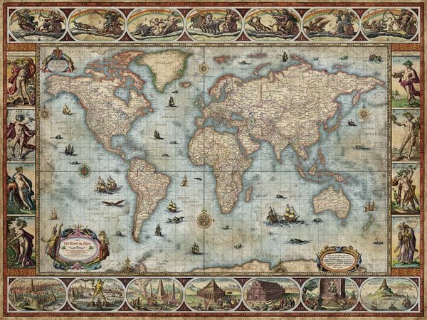 Produktbild: WILLEM BLAEU WORLD, HEYE Puzzle von Adam Shaw