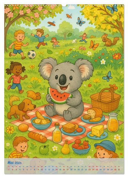 Produktbild: Koalas Wimmelwelt ein Jahr voller Wimmelspass! (hochwertiger Premium Wandkalender 2026 DIN A2 hoch), Kunstdruck in Hochglanz